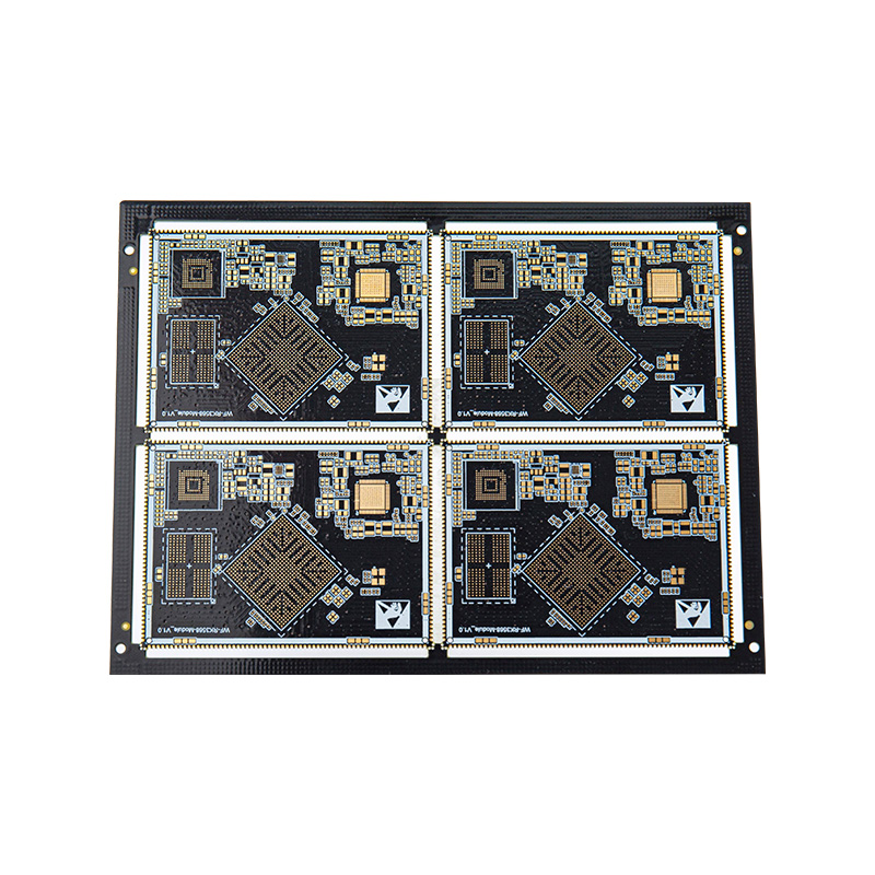 Placa banhada a ouro de 6 camadas, largura de linha e espaçamento de 3/3, BGA, tecnologia de meio furo